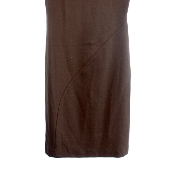LAURA BIAGIOTTI Dress ROMA Lana Wool Brown Sheath 8 MEDIUM‎ Sleeveless Stretch - Picture 4 of 9